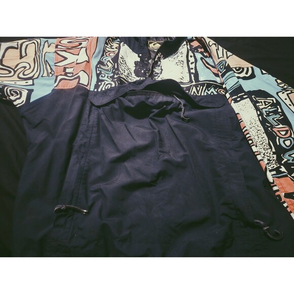 Vintage 80s 90s Quiksilver Surf Skate Jacket with Graphic Sleeves RaD & RaRE - Picture 8 of 13